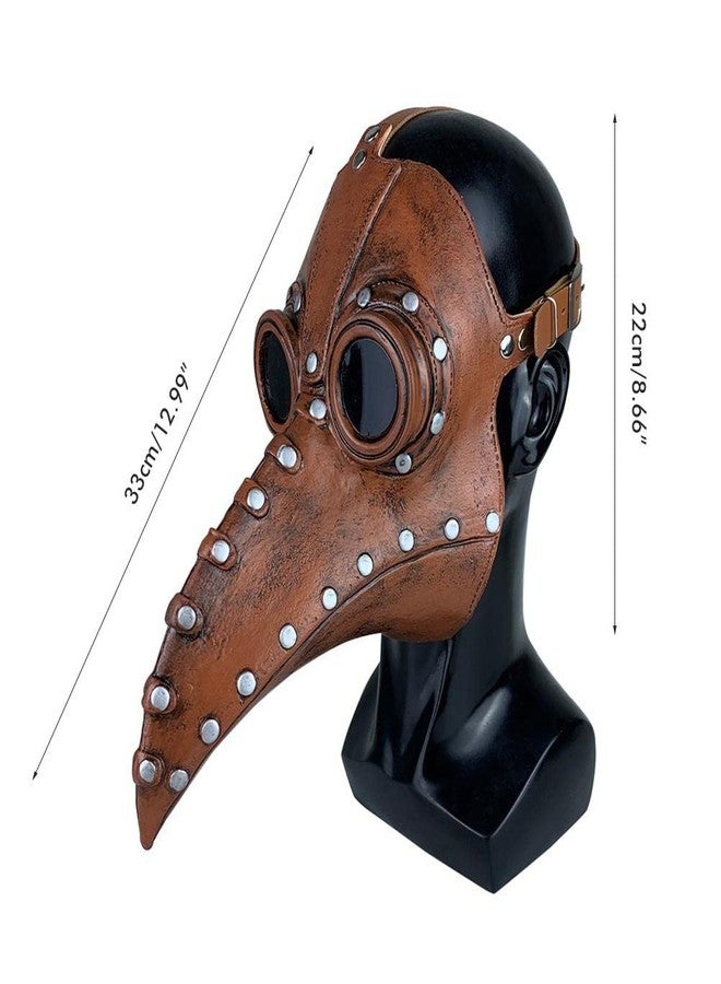 CeFurisy Plague Doctor Bird Mask, Latex Steampunk Long Nose Beak Cosplay Halloween Costume Props Masquerade Masks - Image 2